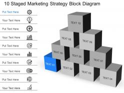 Xb 10 staged marketing strategy block diagram powerpoint template