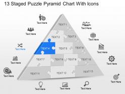 Xc 13 staged puzzle pyramid chart with icons powerpoint template