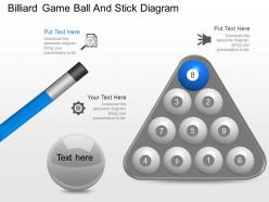 Xd billiard game ball and stick diagram powerpoint template