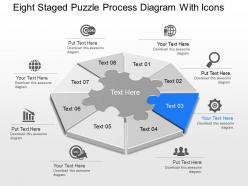 Xi eight staged puzzle process diagram with icons powerpoint template