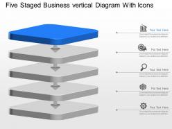 Xk five staged business vertical diagram with icons powerpoint template