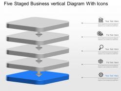 Xk five staged business vertical diagram with icons powerpoint template