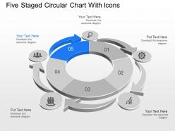 Xl five staged circular chart with icons powerpoint template