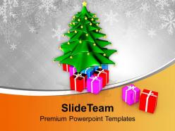Xmas tree with colored gifts powerpoint templates ppt themes and graphics 0113