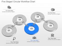 Xn five staged circular workflow chart powerpoint template