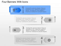 Xr four banners with icons powerpoint template