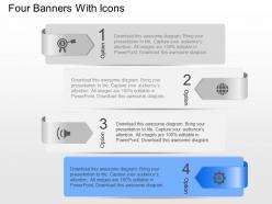 Xr four banners with icons powerpoint template