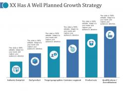 Xx has a well planned growth strategy ppt slides shapes