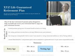 Xyz life guaranteed retirement plan pension plans ppt powerpoint presentation inspiration