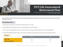XYZ Life Guaranteed Retirement Plan Retirement Benefits