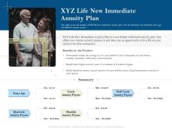 Xyz life new immediate annuity plan pension plans ppt powerpoint presentation diagrams