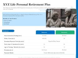 Xyz life personal retirement plus retirement insurance plan
