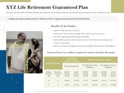 Xyz life retirement guaranteed plan pension plans ppt powerpoint presentation formats