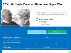 Xyz life single premium retirement super plan retirement insurance plan