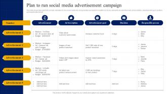 Y10 Plan To Run Social Media Advertisement Campaign Strategic Guide For Digital Marketing MKT SS V