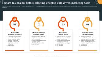 Y15 Factors To Consider Before Selecting Effective Data Driven Marketing Campaign MKT SS V