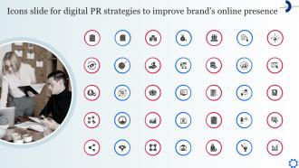 Y180 Icons Slide For Digital PR Strategies To Improve Brands Online Presence MKT SS V
