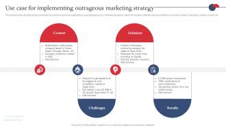 Y2 Strategies For Adopting Buzz Marketing Use Case For Implementing Outrageous Marketing MKT SS V