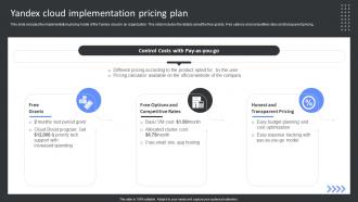 Yandex Cloud Implementation Pricing Plan Yandex Cloud SaaS Platform Implementation
