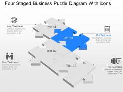 Yd four staged business puzzle diagram with icons powerpoint template