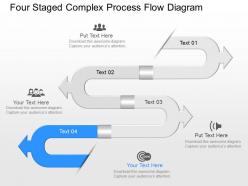 Ye four staged complex process flow diagram powerpoint template