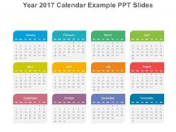 Year 2017 calendar example ppt slides
