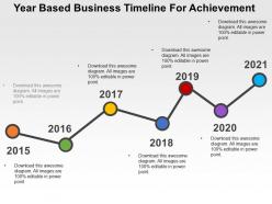 Year Based Business Timeline For Achievement Flat Powerpoint Design