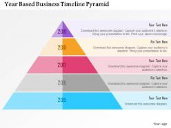 Year based business timeline pyramid flat powerpoint design