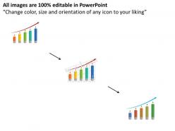Year based growth bar graph made with pencils flat powerpoint design