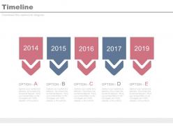 Year based linear timeline for business powerpoint slides