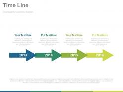 Year based linear timeline for financial strategy powerpoint slides