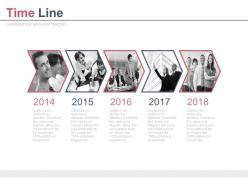 Year based photo arrow design timeline powerpoint slides