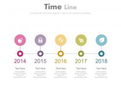 Year based sequential icon timeline powerpoint slides