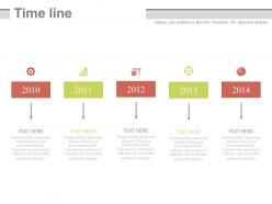 Year based tags timeline and icons powerpoint slides