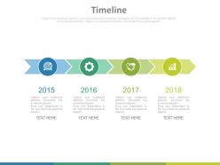Year based timeline for sales agenda powerpoint slides