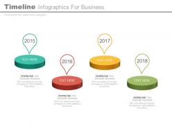 Year Based Timeline Infographics For Business Powerpoint Slides