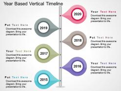 Year based vertical timeline flat powerpoint design