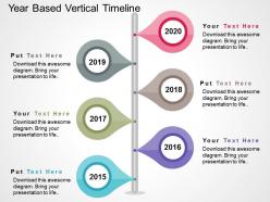 Year based vertical timeline flat powerpoint design