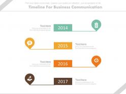 Year based vertical timeline for business communication powerpoint slides