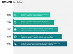 Year based vertical timeline for sales powerpoint slides
