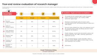 Year End Review Evaluation Of Research Manager