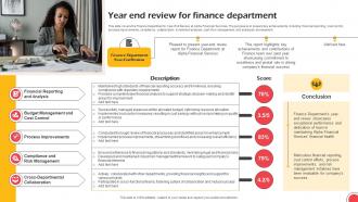 Year End Review For Finance Department