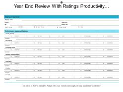 Year end review with ratings productivity quality of work