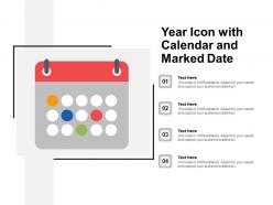 Year icon with calendar and marked date