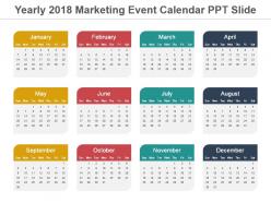 Yearly 2018 Marketing Event Calendar Ppt Slide