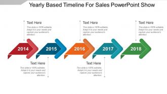 Yearly based timeline for sales powerpoint show