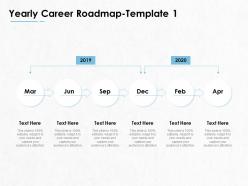 Yearly career roadmap 2019 to 2020 ppt powerpoint presentation portfolio guide