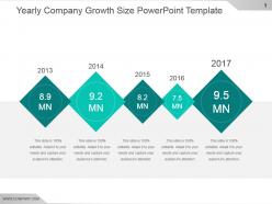 Yearly company growth size powerpoint template