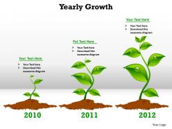Yearly growth shown by plants growing from seedling to fully grown powerpoint diagram templates graphics 712