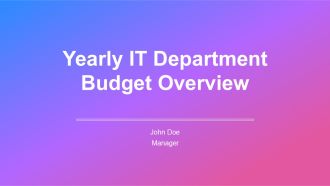 Yearly IT Department Budget Overview PPT Guidelines AT